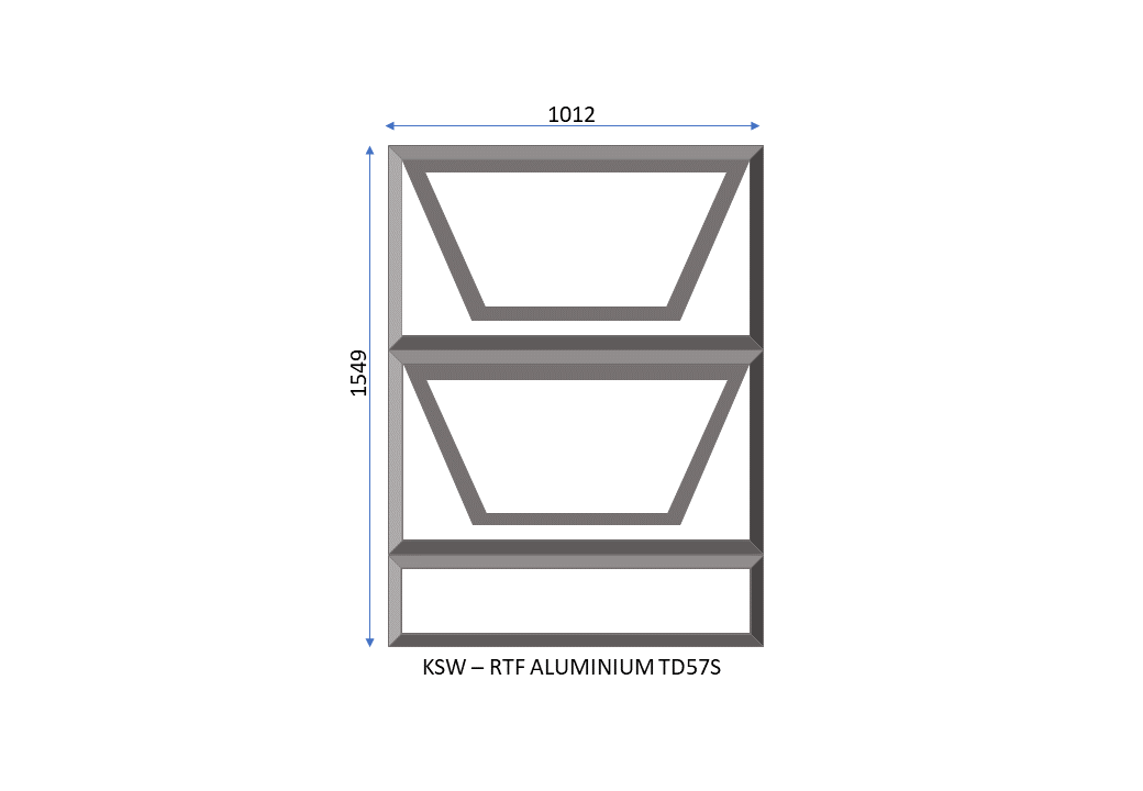 Aluminium Ready to Fit Window Two Openers 1012 x 1549