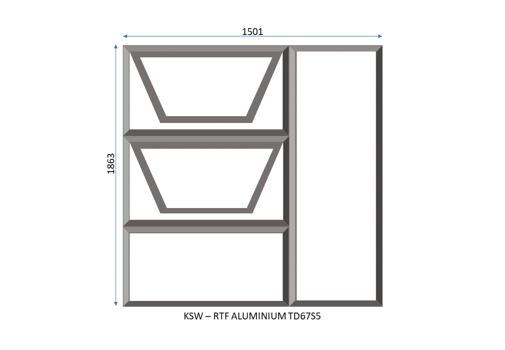 Aluminium Ready to Fit Window Two Openers 1501 x 1863