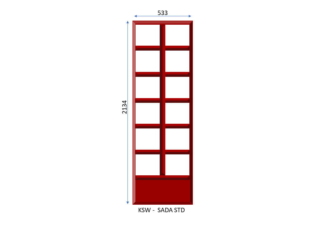 Steel Fixed Cottage Pane Side Light 533 x 2134