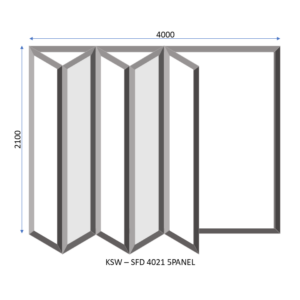 Aluminium 5 Panel Sliding Folding Door 4800 x 2100