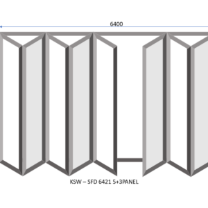 Aluminium 5 + 3 Panel Sliding Folding Door 6400 x 2100