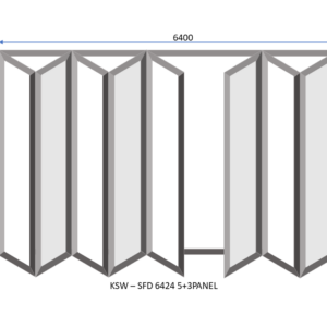 Aluminium 5 + 3 Panel Sliding Folding Door 6400 x 2400