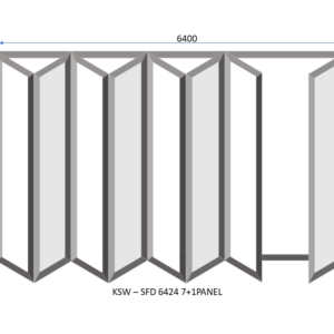 Aluminium 7 + 1 Panel Sliding Folding Door 6400 x 2400