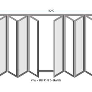 Aluminium 5 + 5 Panel Sliding Folding Door 8000 x 2100